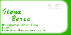 ilona beres business card